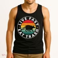 Retro Live Fast Eat Trash Tank Top thumb 3