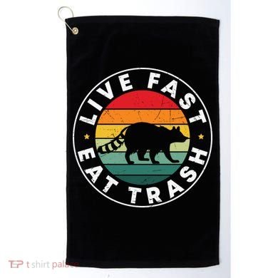 Retro Live Fast Eat Trash Golf Towel