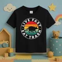 Retro Live Fast Eat Trash Toddler T-Shirt thumb 3