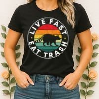 Retro Live Fast Eat Trash Women's T-Shirt thumb 2