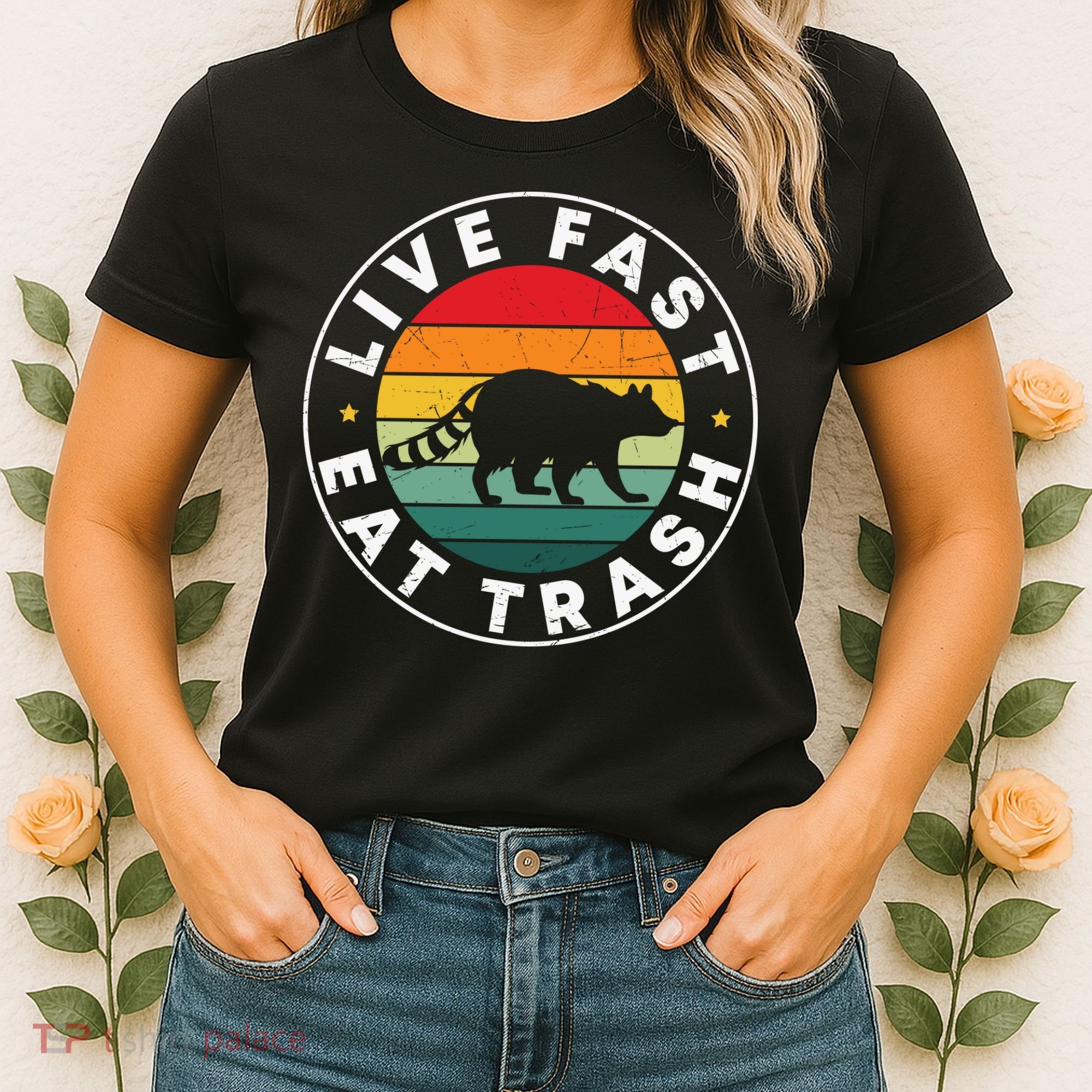 Retro Live Fast Eat Trash Women's T-Shirt