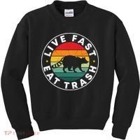 Retro Live Fast Eat Trash Kids Sweatshirt thumb 0