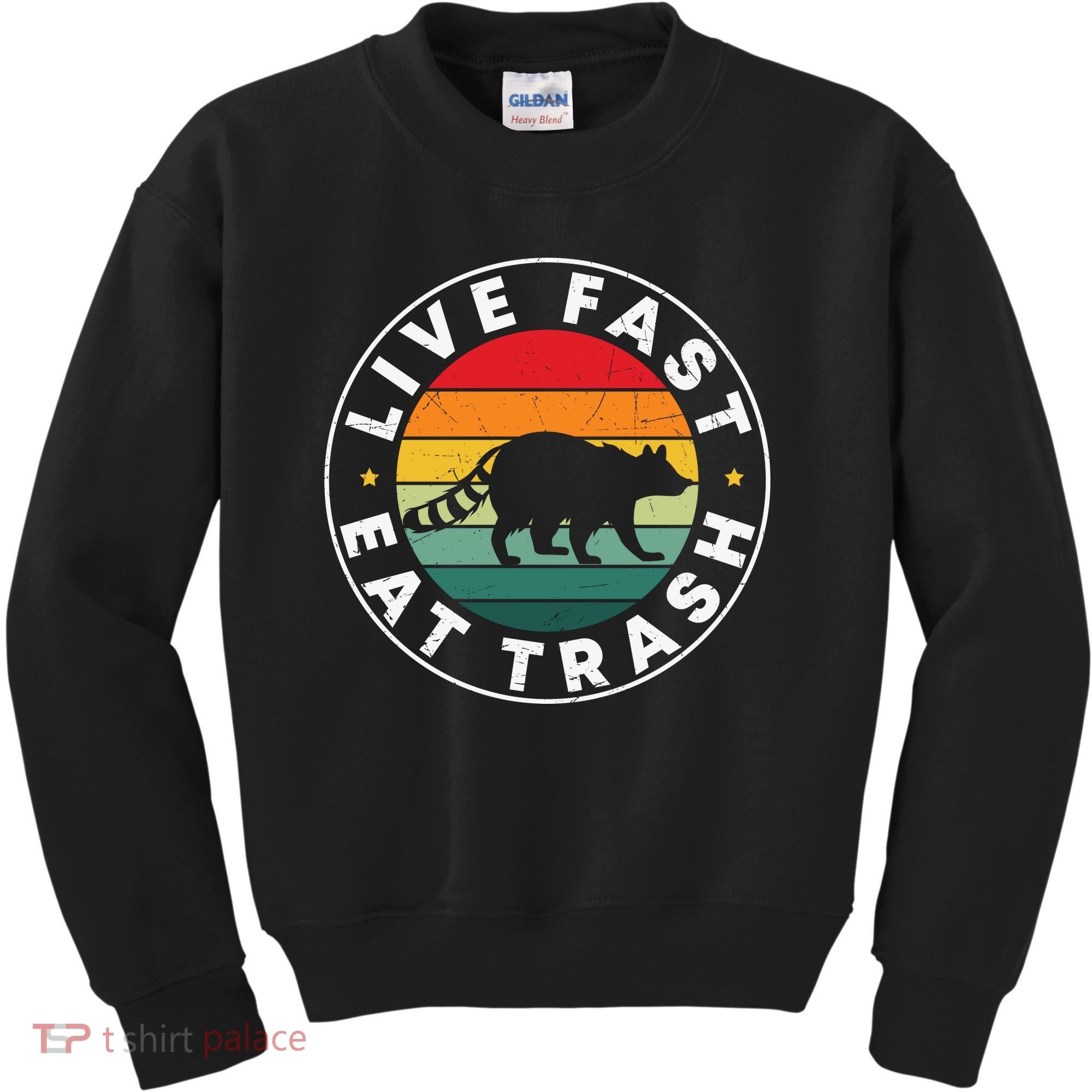 Retro Live Fast Eat Trash Kids Sweatshirt