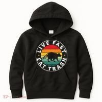 Retro Live Fast Eat Trash Kids Hoodie thumb 0