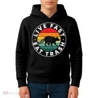 Retro Live Fast Eat Trash Kids Hoodie thumb 4