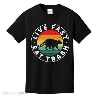 Retro Live Fast Eat Trash Kids T-Shirt