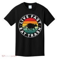 Retro Live Fast Eat Trash Kids T-Shirt thumb 0