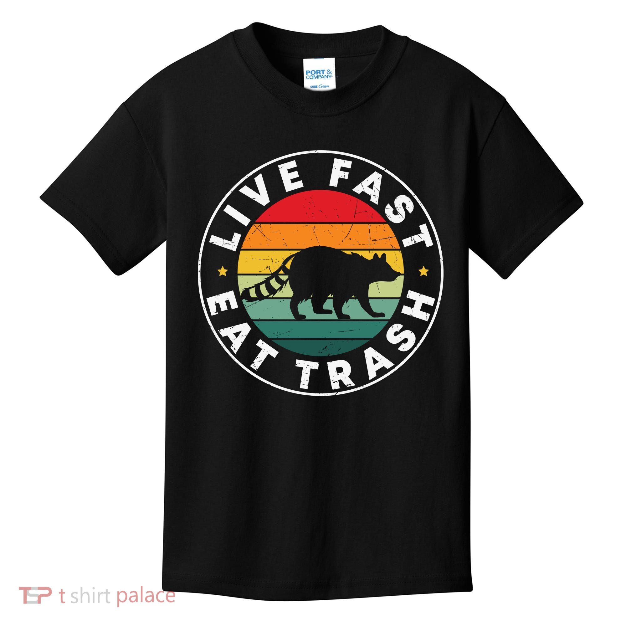 Retro Live Fast Eat Trash Kids T-Shirt