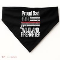 Red Line Flag Proud Dad of a Wildland Firefighter USA-Made Doggie Bandana thumb 0