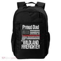 Red Line Flag Proud Dad of a Wildland Firefighter Backpack thumb 0