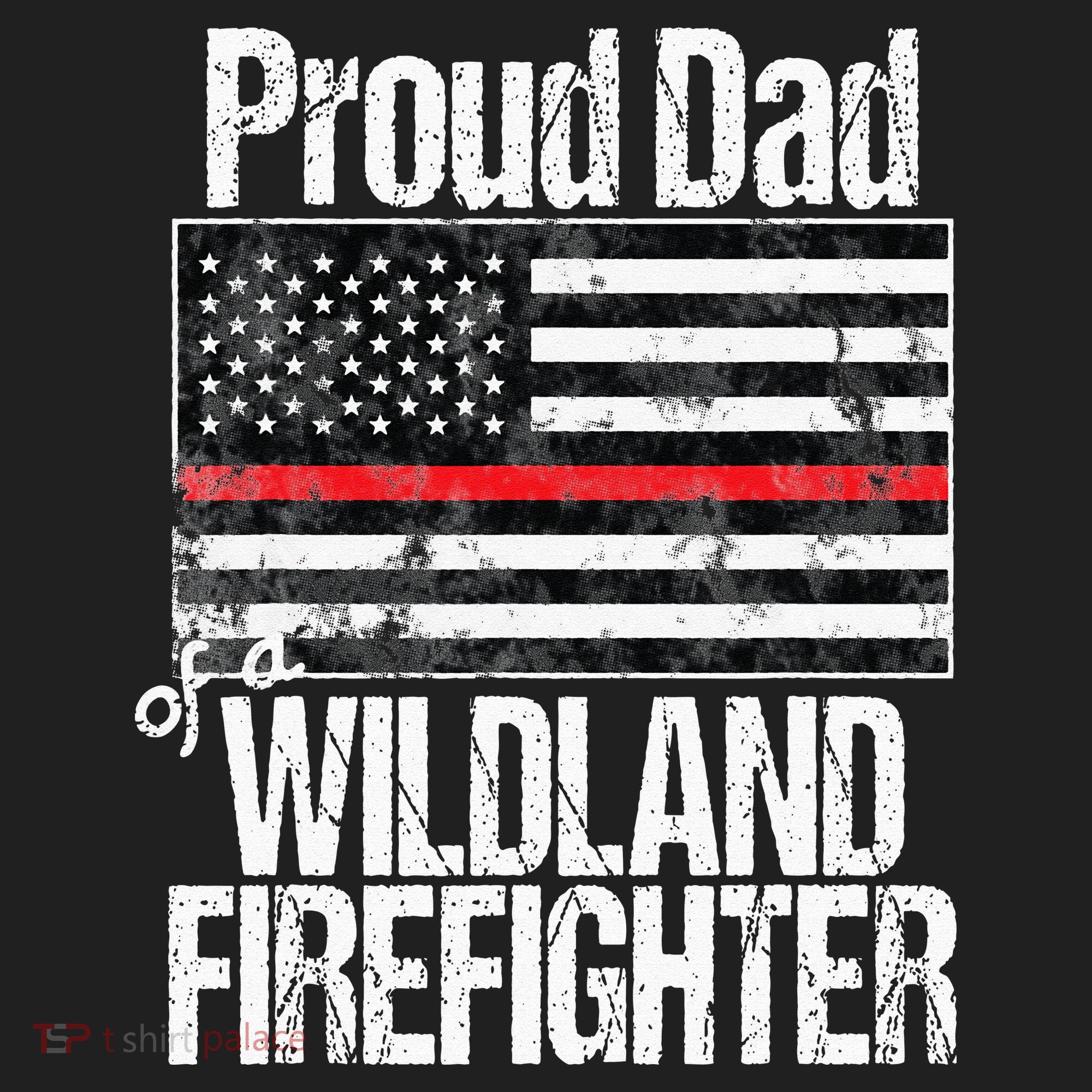 Red Line Flag Proud Dad of a Wildland Firefighter Beanie