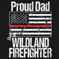 Red Line Flag Proud Dad of a Wildland Firefighter Mousepad thumb 1