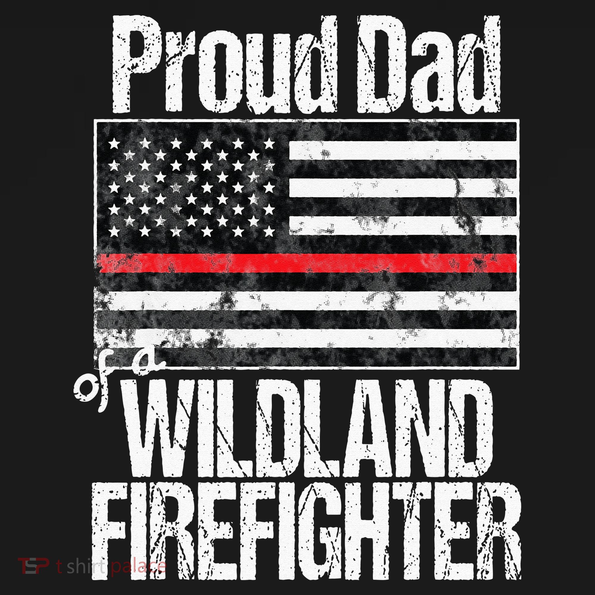 Red Line Flag Proud Dad of a Wildland Firefighter Mousepad