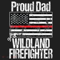 Red Line Flag Proud Dad of a Wildland Firefighter Hat thumb 2