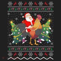Rooster Lover Gift Ugly Santa Riding Rooster Christmas Gift Women's Sweatshirt thumb 2