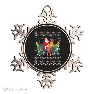 Rooster Lover Gift Ugly Santa Riding Rooster Christmas Gift Ornament