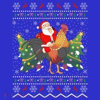 Rooster Lover Gift Ugly Santa Riding Rooster Christmas Gift Women's T-Shirt thumb 6