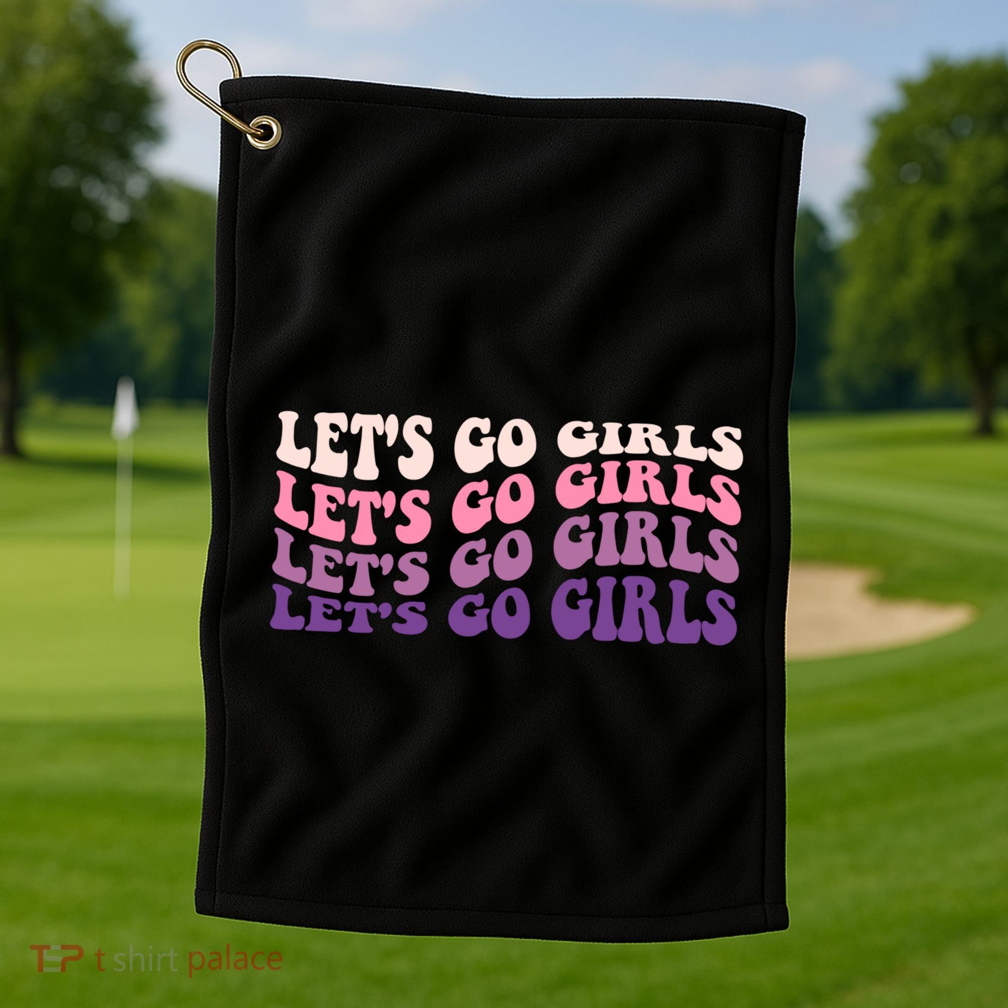 Retro Let's Go Bachelorette Party Bride Bridesmaids Cute Gift Golf Towel
