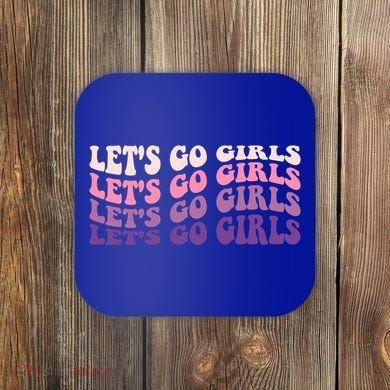 Retro Let's Go Bachelorette Party Bride Bridesmaids Cute Gift Coaster