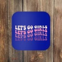 Retro Let's Go Bachelorette Party Bride Bridesmaids Cute Gift Coaster thumb 0