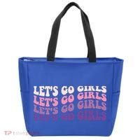 Retro Let's Go Bachelorette Party Bride Bridesmaids Cute Gift Tote Bag thumb 0