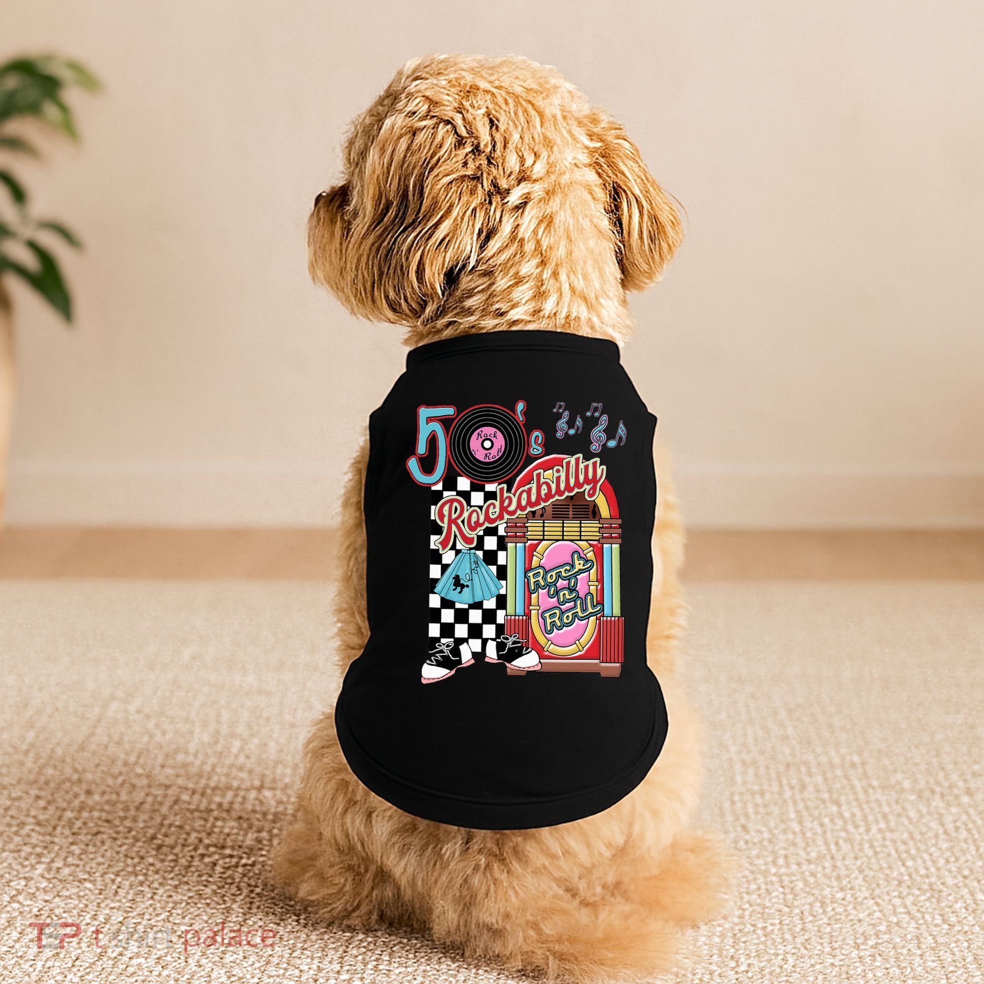 Rockabilly Lets Go To The Hop 1950S Retro Classic Jukebox Doggie Tank