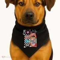 Rockabilly Lets Go To The Hop 1950S Retro Classic Jukebox USA-Made Doggie Bandana thumb 1