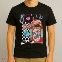 Rockabilly Lets Go To The Hop 1950S Retro Classic Jukebox T-Shirt thumb 3