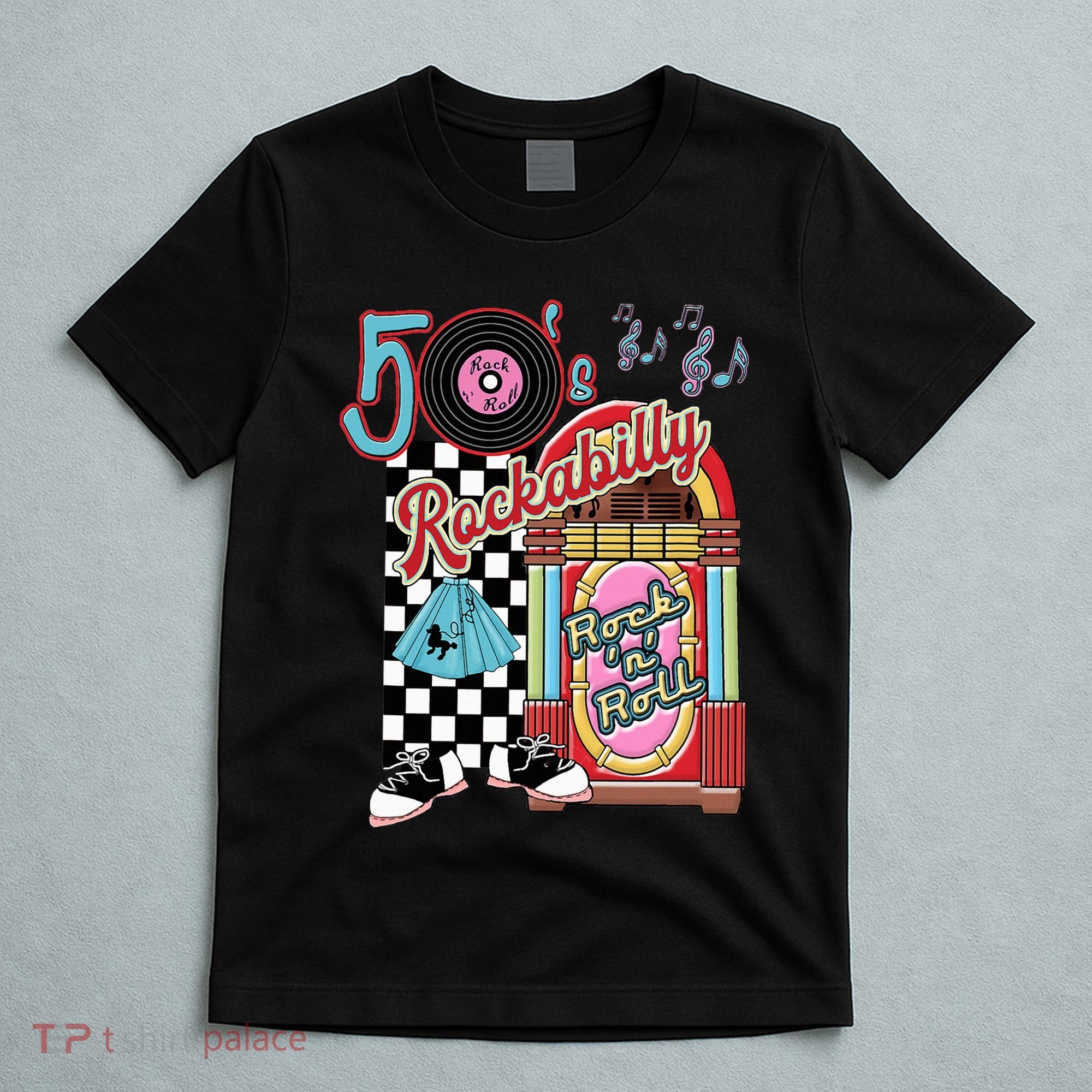 Rockabilly Lets Go To The Hop 1950S Retro Classic Jukebox T-Shirt