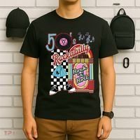 Rockabilly Lets Go To The Hop 1950S Retro Classic Jukebox T-Shirt thumb 6