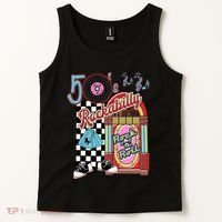 Rockabilly Lets Go To The Hop 1950S Retro Classic Jukebox Tank Top thumb 2