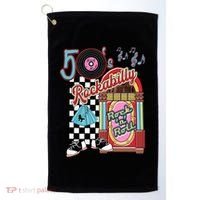 Rockabilly Lets Go To The Hop 1950S Retro Classic Jukebox Golf Towel thumb 0
