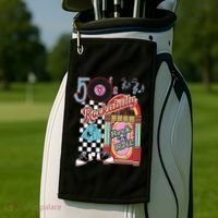 Rockabilly Lets Go To The Hop 1950S Retro Classic Jukebox Golf Towel thumb 2