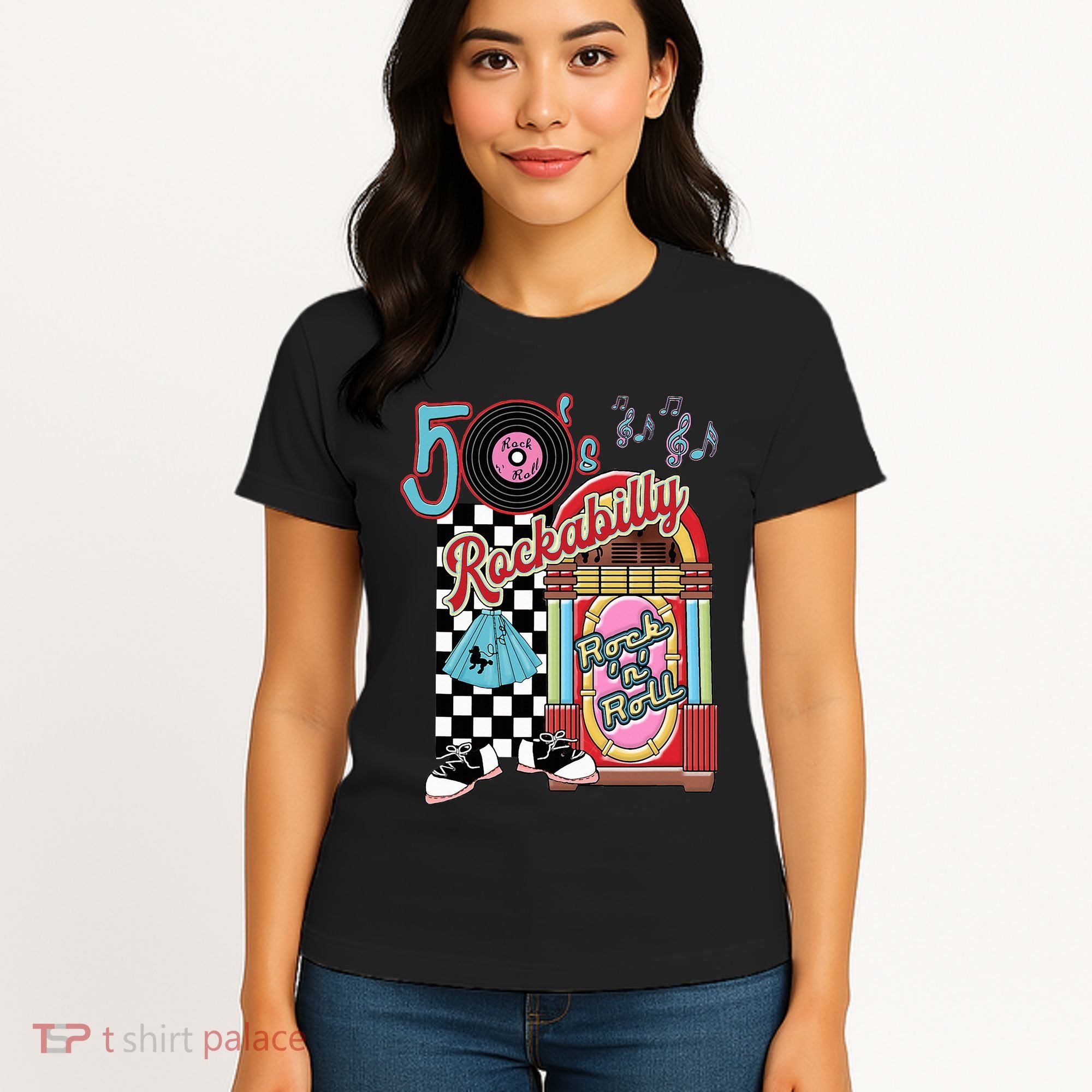 Rockabilly Lets Go To The Hop 1950S Retro Classic Jukebox Women's T-Shirt