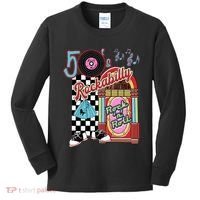 Rockabilly Lets Go To The Hop 1950S Retro Classic Jukebox Kids Long Sleeve Shirt thumb 0