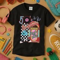 Rockabilly Lets Go To The Hop 1950S Retro Classic Jukebox Kids T-Shirt thumb 3