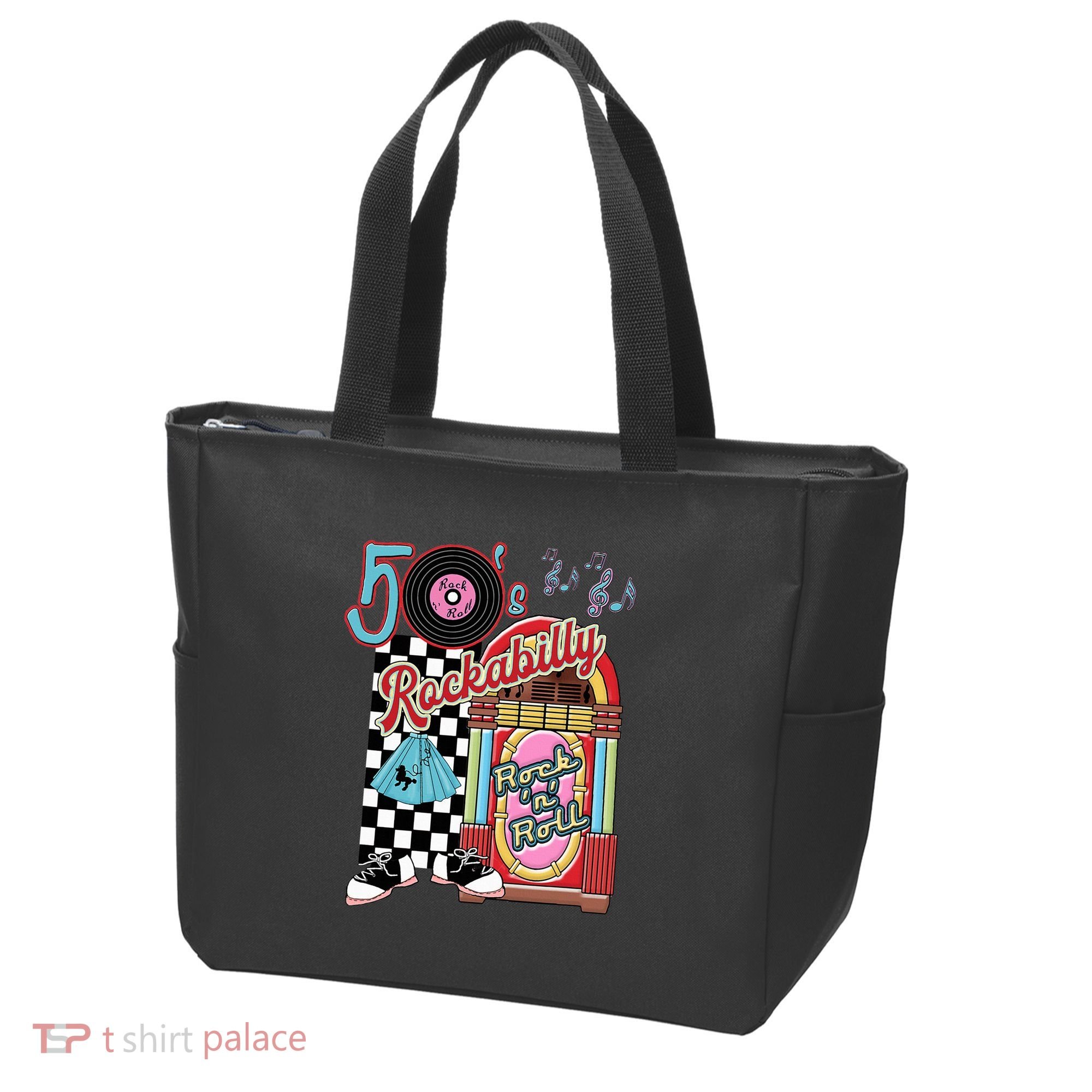 Rockabilly Lets Go To The Hop 1950S Retro Classic Jukebox Tote Bag