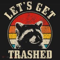 Raccoon Lets Get Trashed Vintage Retro Racoon Funny T-Shirt thumb 7
