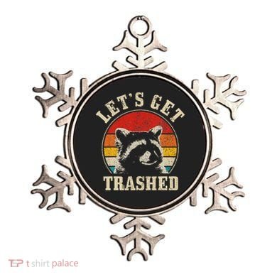 Raccoon Lets Get Trashed Vintage Retro Racoon Funny Ornament
