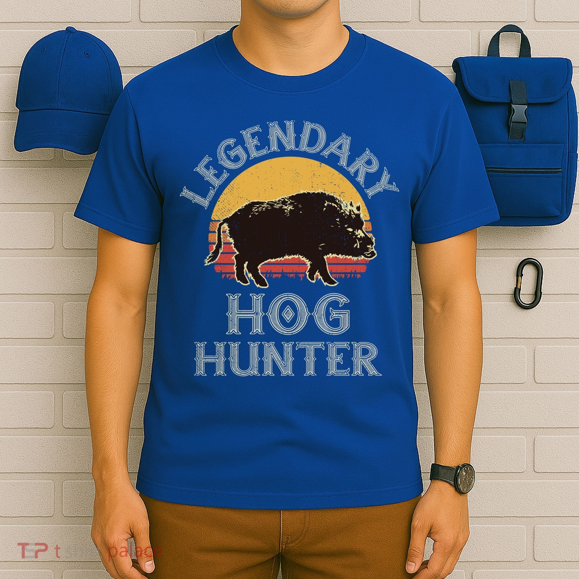 Retro Legendary Hog Hunter Vintage Pig Hog Boar Hunting Cool Gift T-Shirt