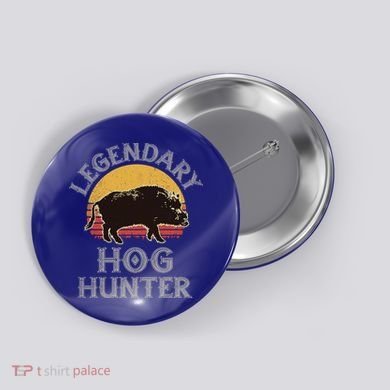 Retro Legendary Hog Hunter Vintage Pig Hog Boar Hunting Cool Gift Button