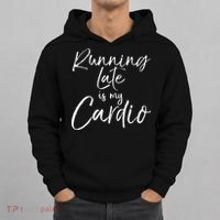 Running Late Is My Cardio Funny Weight Lifter Hoodie thumb 0