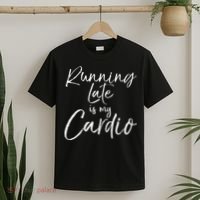 Running Late Is My Cardio Funny Weight Lifter T-Shirt thumb 2