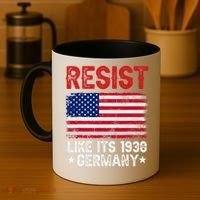 Resist Like Its 1938 Germany Historical Germany USA Flag Coffee Mug thumb 4