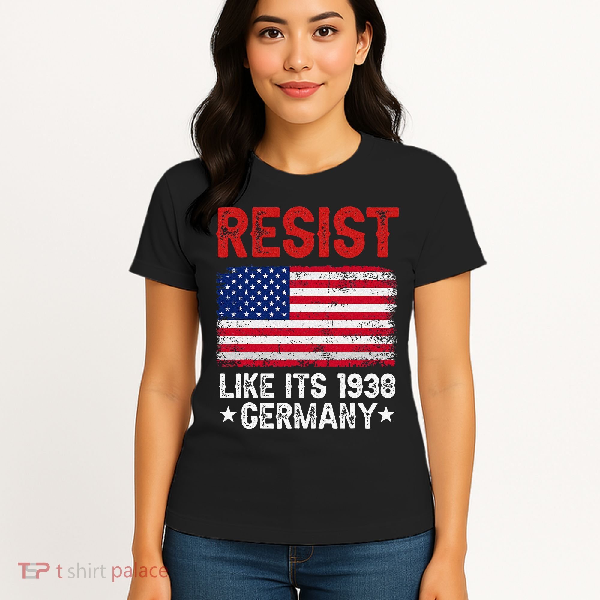 Resist Like Its 1938 Germany Historical Germany USA Flag Women's T-Shirt