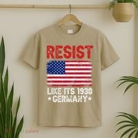 Resist Like Its 1938 Germany Historical Germany USA Flag T-Shirt thumb 2