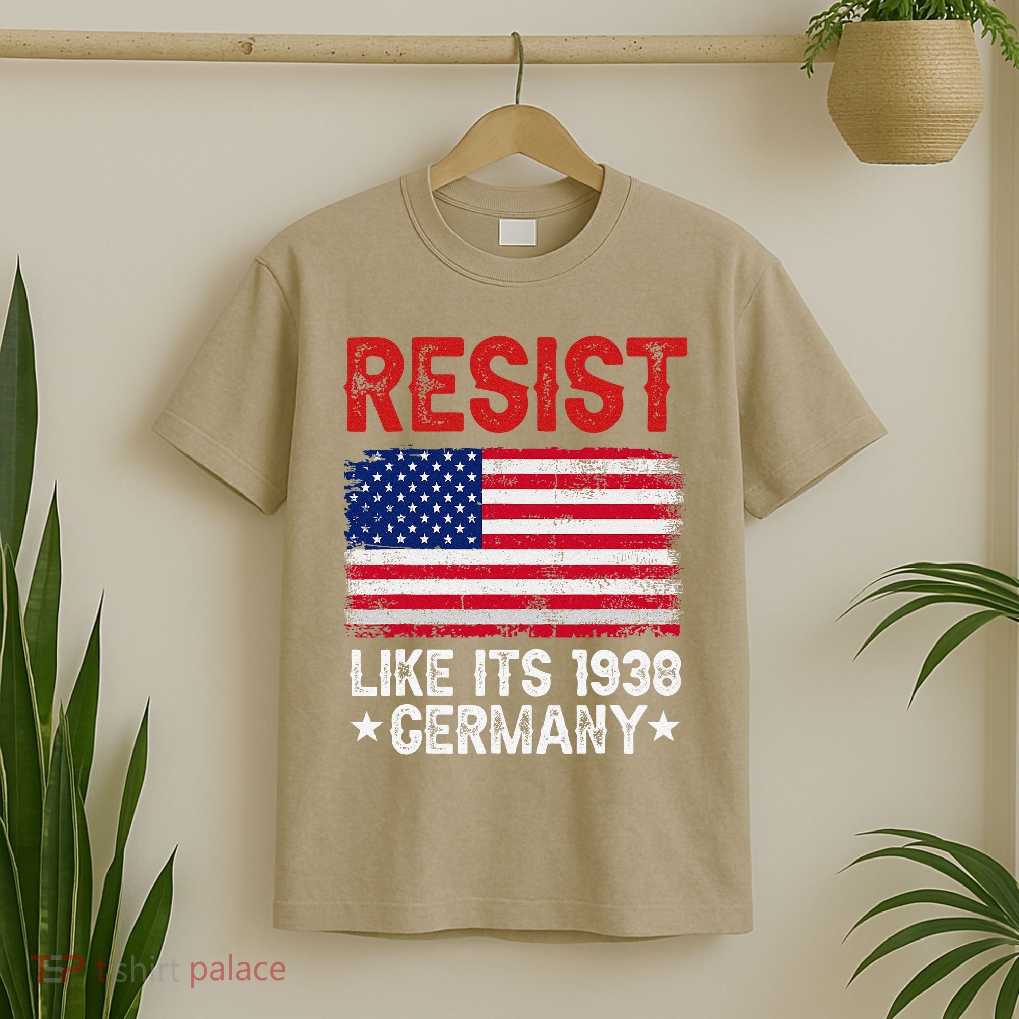 Resist Like Its 1938 Germany Historical Germany USA Flag T-Shirt
