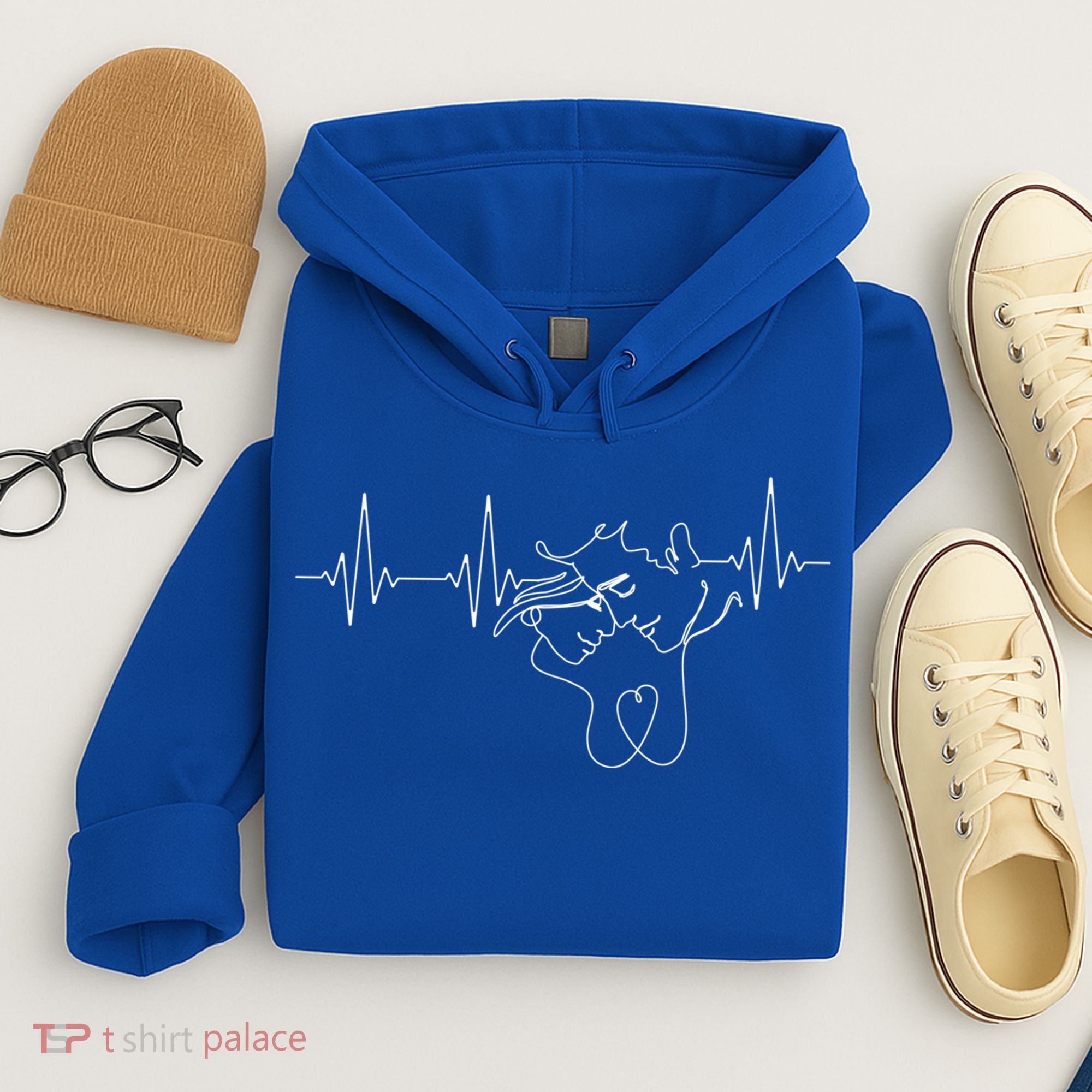 Relationship Lovers In A Heart Line For Couples Gift Hoodie