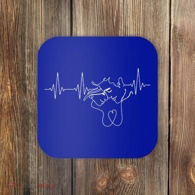 Relationship Lovers In A Heart Line For Couples Gift Coaster