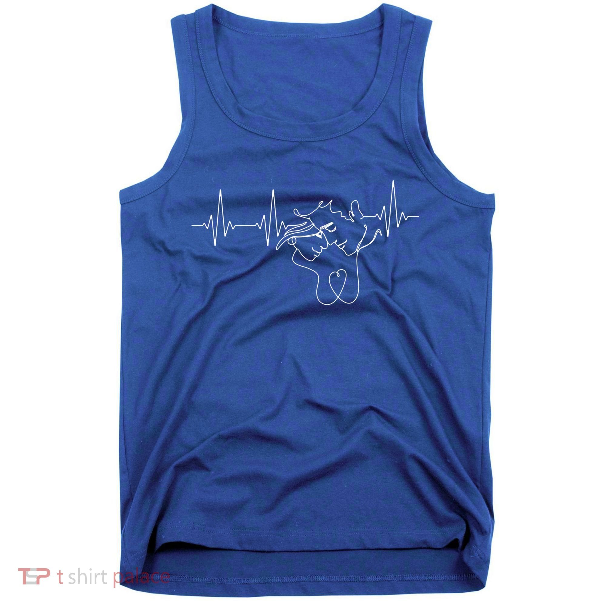 Relationship Lovers In A Heart Line For Couples Gift Tank Top
